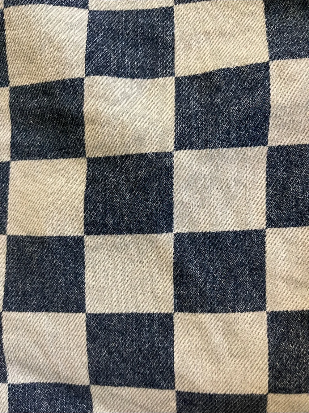 Checkerboard Pattern  kids Jeans - Blue and Cream  SZ 12